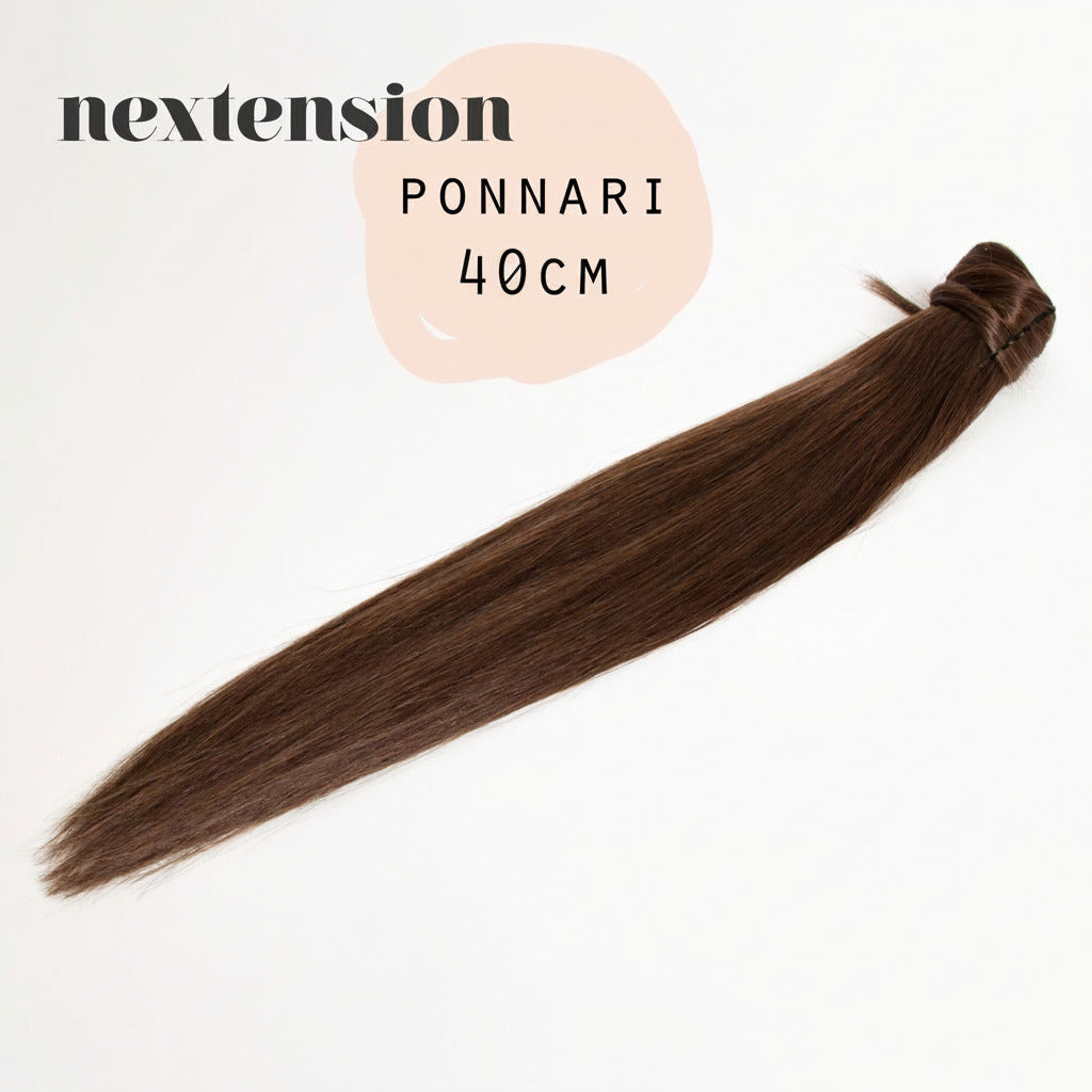 Aitohiusponnari 45cm Väri 3 Maitosuklaa - Hiusextra