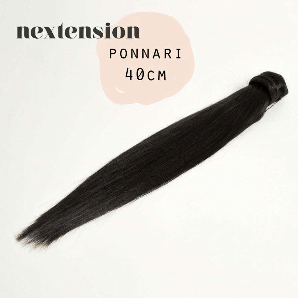 Aitohius poninhäntä 45cm Väri 1 Salmiakki - Hiusextra